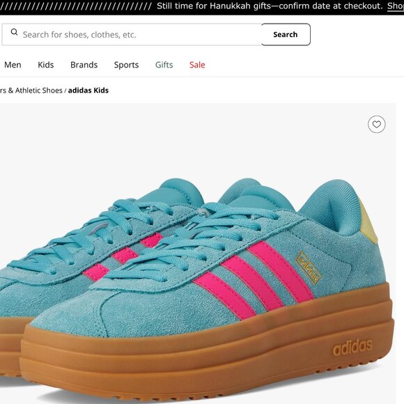 NEW Adidas VL Court Bold Shoes Powder Teal/Shock Pink 5 youth or 6.5 women's - Picture 11 of 12